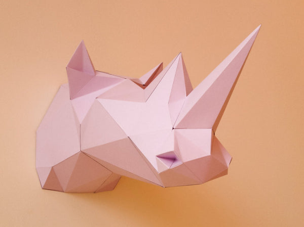 RHINO TROPHY - Make your own geometric model using PDF template - Poligonia - 3D Papercraft creations